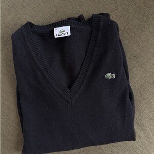 Lacoste V-Neck Sweater in Black